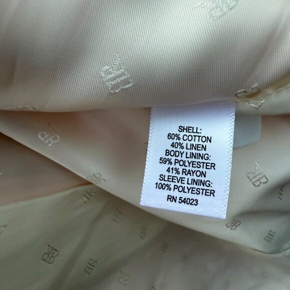 Banana Republic Blush Linen Blazer with Structured Shoulders Size 2 - Picture 9 of 9